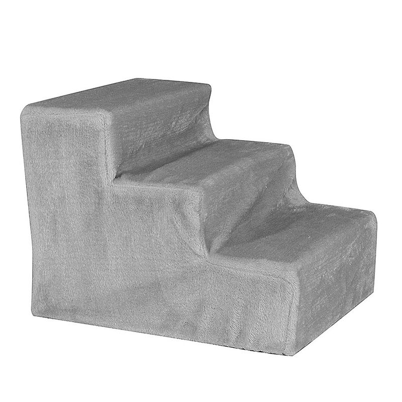 Lionto Pet Staircase with Plush Cover Beige: 46 x 36 x 34cm (L x W x H)