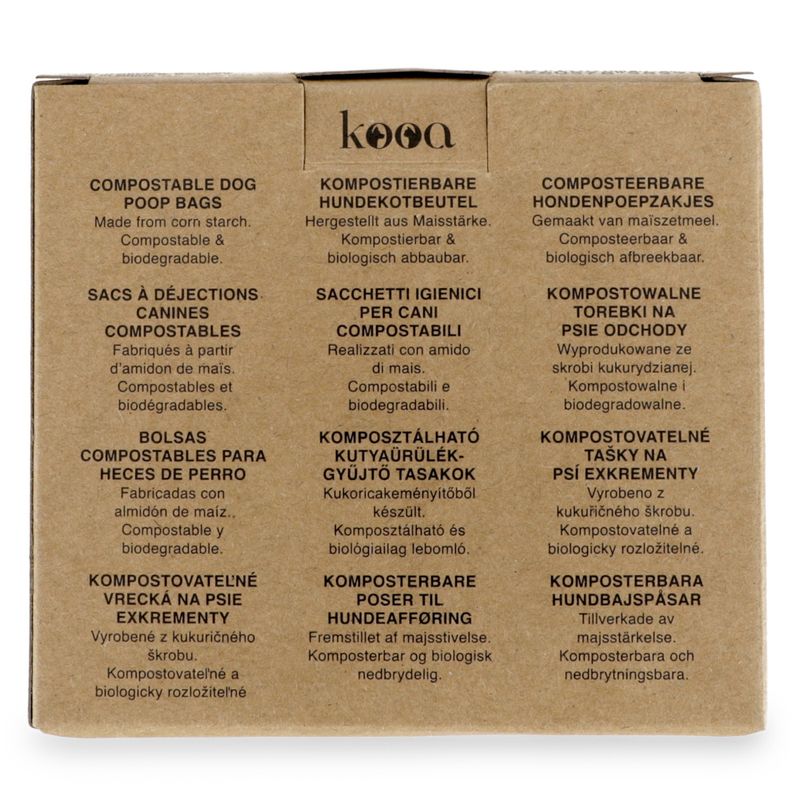 kooa Biodegradable Dog Poop Bags 6 Rolls (15 bags per roll)