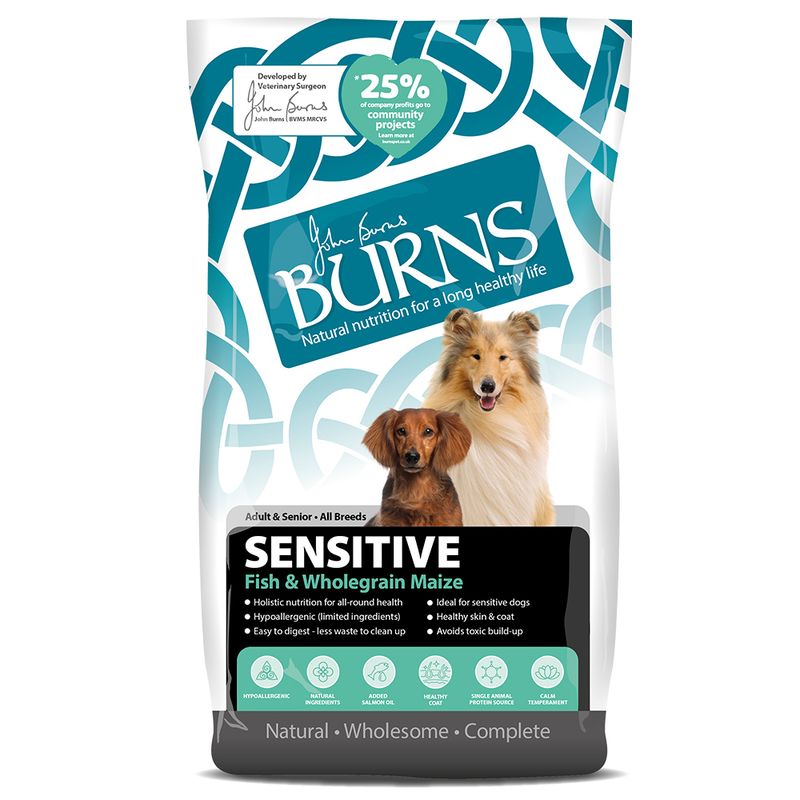 Burns Adult & Senior Sensitive - Fish & Wholegrain Maize 6kg