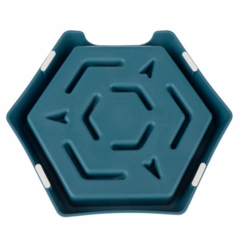 TIAKI Slow Feeder Blue Hexagon 450 ml