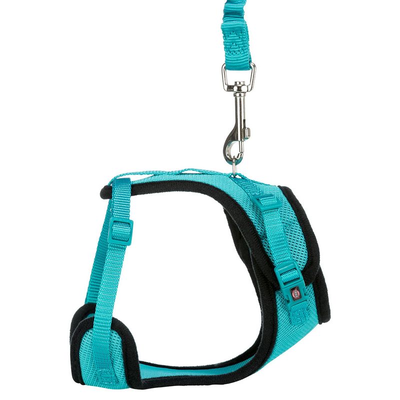 Trixie Mesh Y-Harness with Elastic Leash turquoise