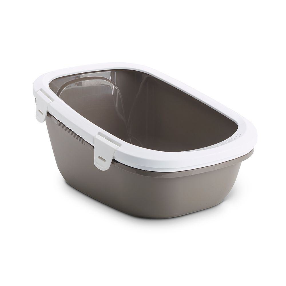 Savic Simba Cat Litter Tray with Sieve Warm grey/white