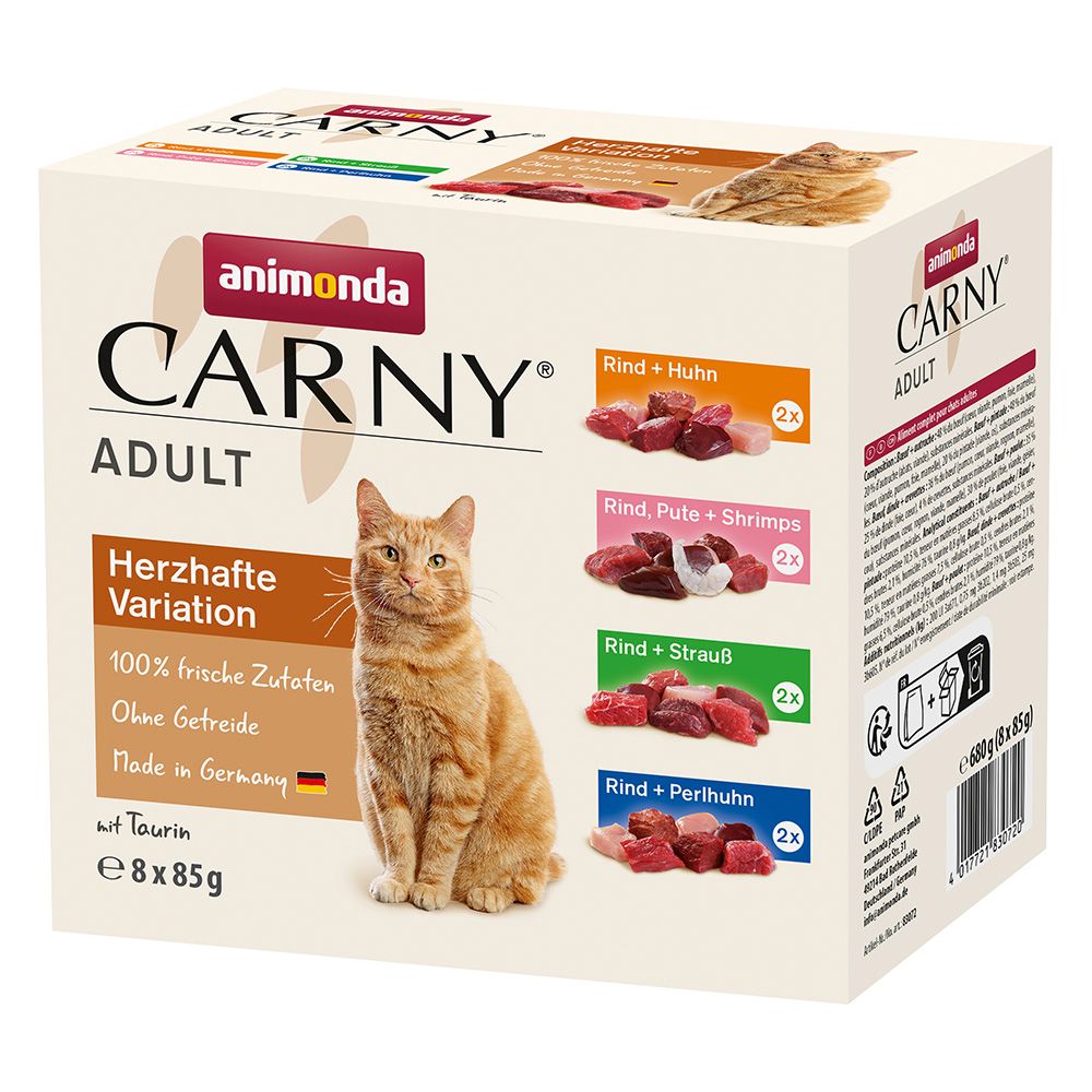 animonda Carny Pouch Multipack 8 x 85g Poultry Selection - 3 Varieties