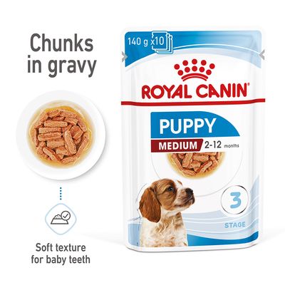 Royal Canin Medium Puppy in Gravy 10 x 140g