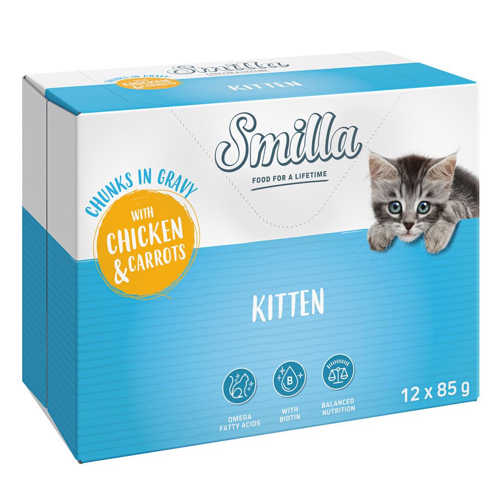 Smilla Kitten Chunks in Gravy with Chicken & Carrots 12 x 85g