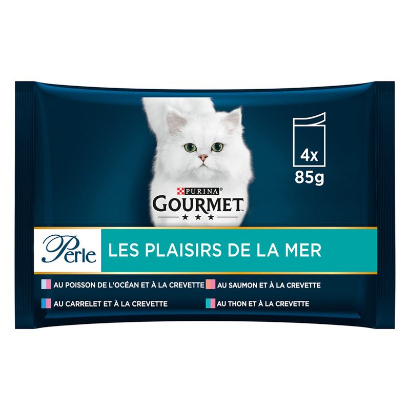 Gourmet Perle Mixed Pack 4 x 85g Turkey, Tuna, Duck & Lamb