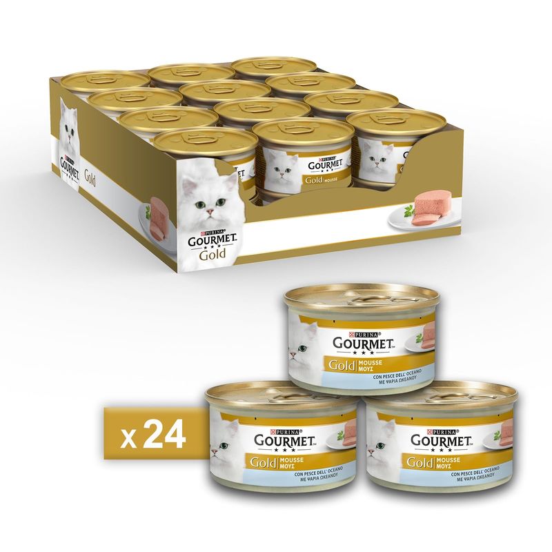 Gourmet Gold Mousse 24 x 85 g wet food for cats Rabbit