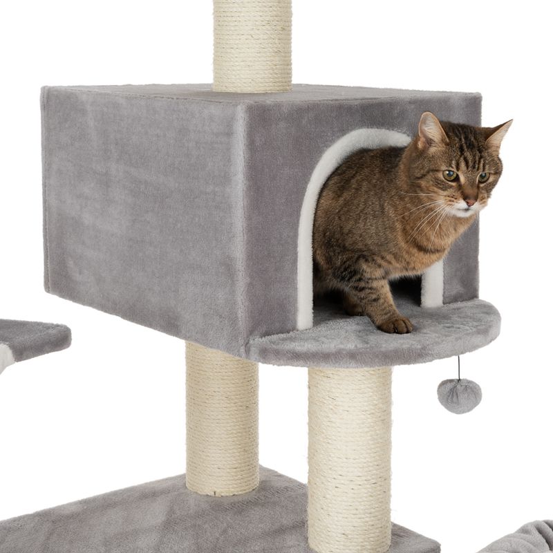 Gingerbread Cat Tree with Ladder - XXL Grey