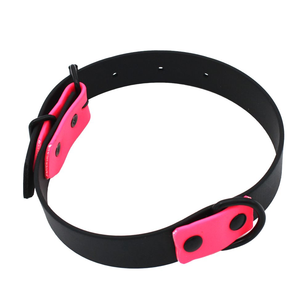 Heim Collar Two-Coloured Riveted - Black/Pink 40 cm long, 25 mm wide