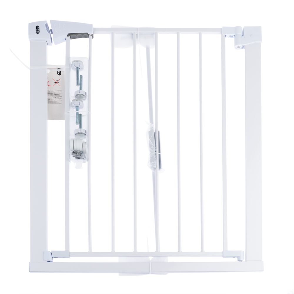 TIAKI White Dog Gate with 7 cm Extension Height 76 cm, width 75 to 82 cm