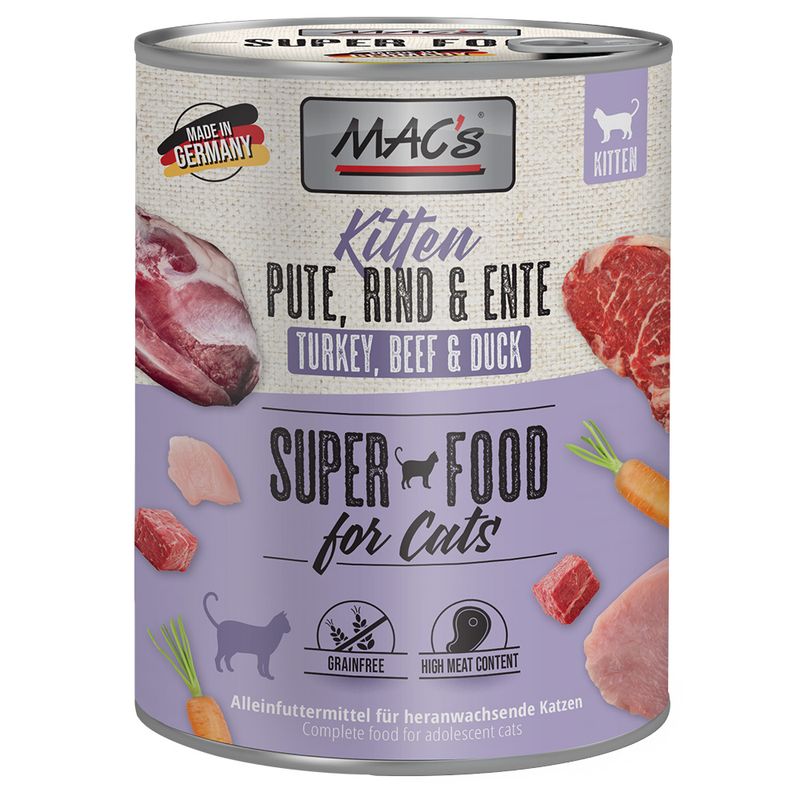 MAC's Cat Saver Pack 12 x 800g Kitten (Veal & Chicken Hearts)