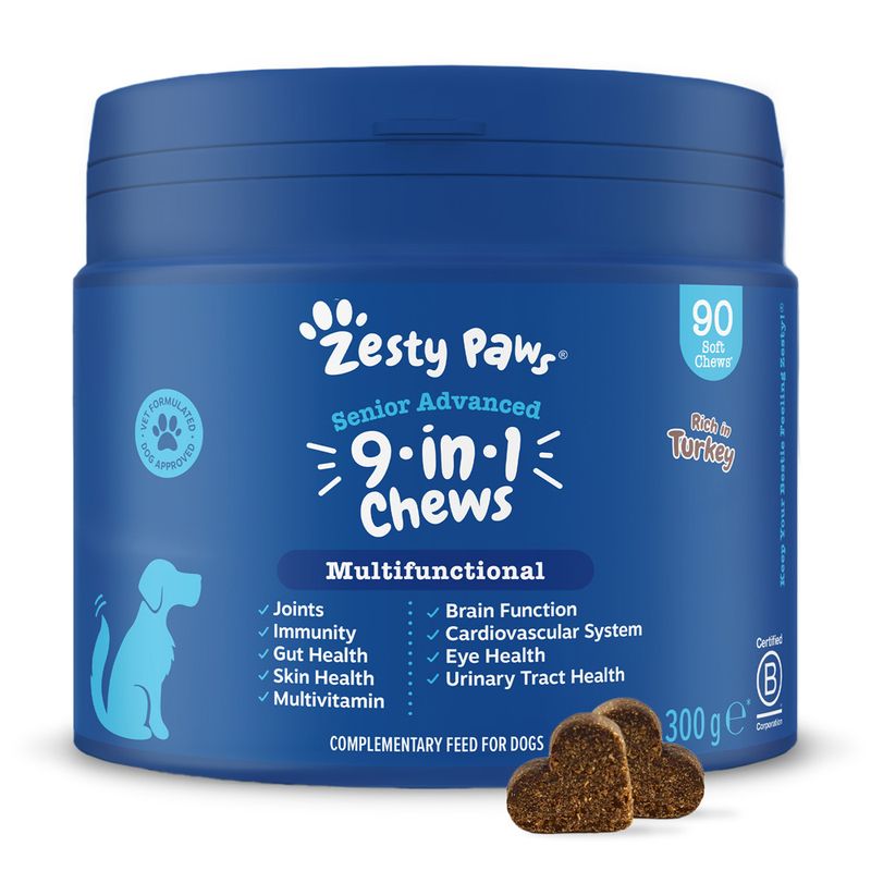 Zesty Paws Senior Advanced 9-in-1 Chews Multifunctional - Turkey 50 Chews