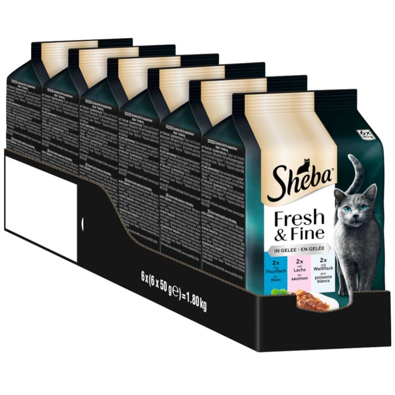 Sheba Fresh Choice Mini Pouches 6 x 50g Chicken, Turkey & Duck in Gravy