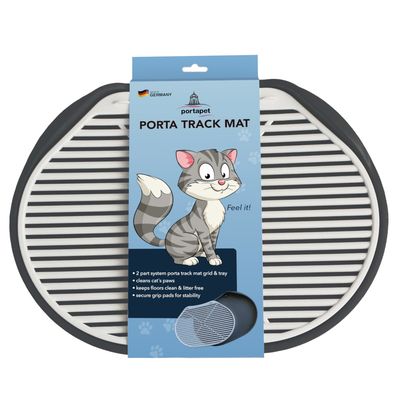 Litter Box Rug - Soft Touch Track Mat Silver