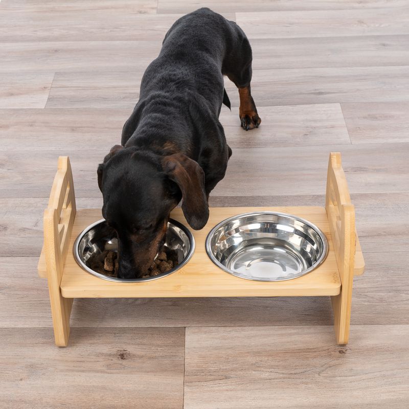 Modern Living Ubud Double Bowl with Bamboo Stand 550ml