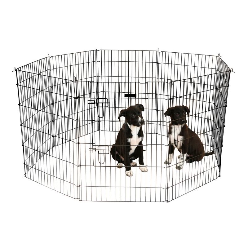 Kerbl Pet Enclosure with Door for Puppies and Small Animals 8 Elements, 57 x 78cm (W x H)