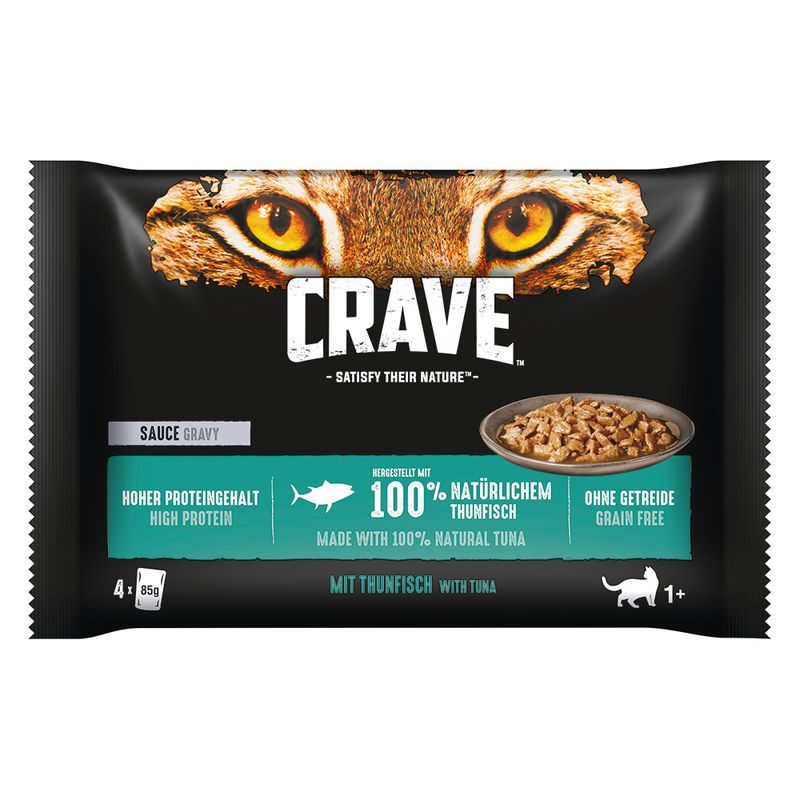 Crave Cat Pouches Trial Pack 4 x 85g Sauce with Chicken