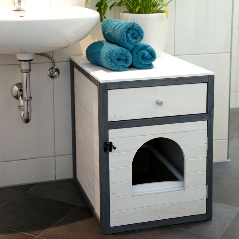 Kerbl Pet Cat Cabinet Ida White/grey