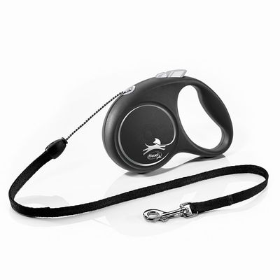 flexi Black Design 5m Rope Lead M: up to 20kg