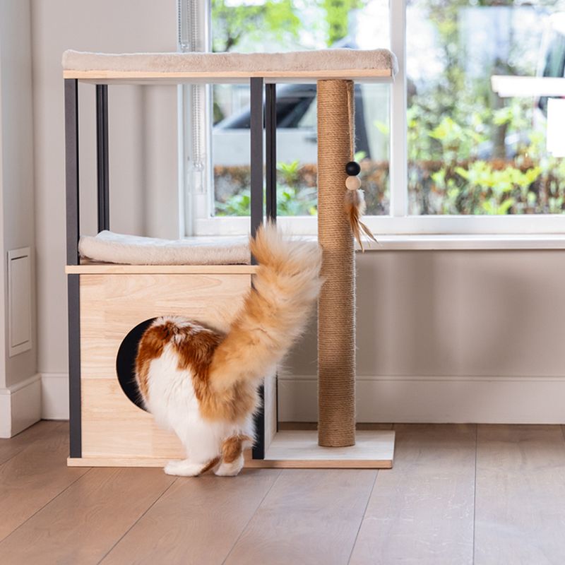 Designed by Lotte Nala Wooden Scratching Post Natural