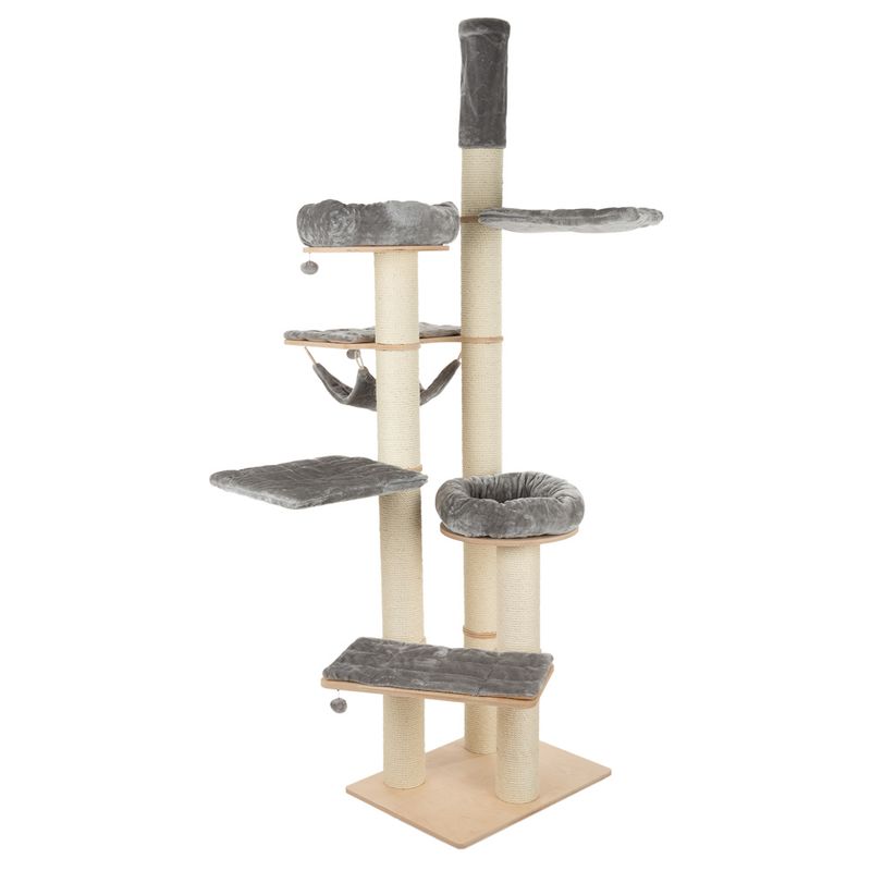 Natural Paradise Ceiling Cat Tree - Amaryllis Light Grey (2 packages*)