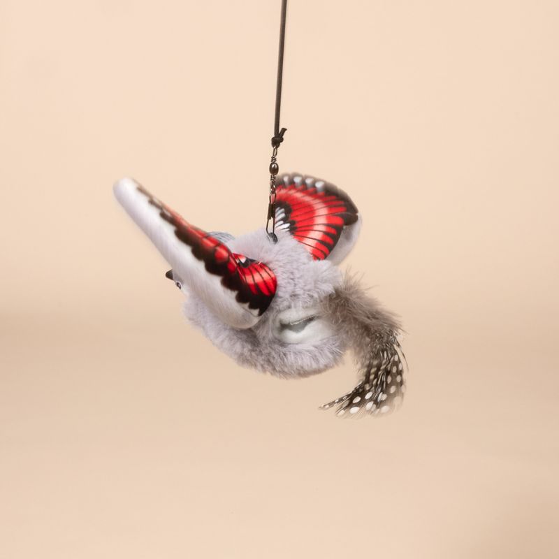 TIAKI Electronic Cat Fishing Rod Wall Runner with Feathers 1 Toy