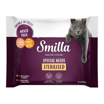 Smilla Adult Sterilised Pouches Chunks with Vegetables Mixed Pack (4 x 85g)