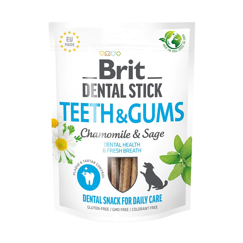 Brit Dental Stick Teeth & Gums with Chamomile & Sage 251g (7 Sticks)
