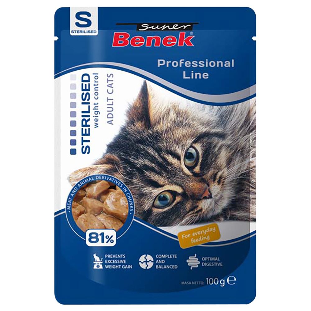 Super Benek Professional Line Sterilised Adult 24 x 100g Poultry