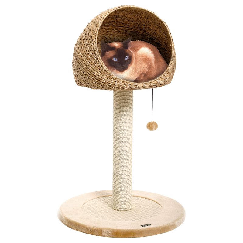 Karlie Banana Leaf Little Den Scratching Post Natural Beige
