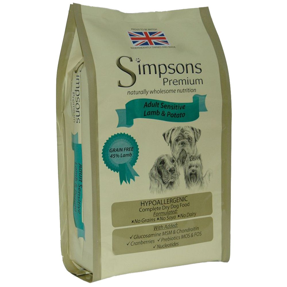Simpsons Premium Sensitive Adult Lamb & Potato Dry Dog Food 2kg