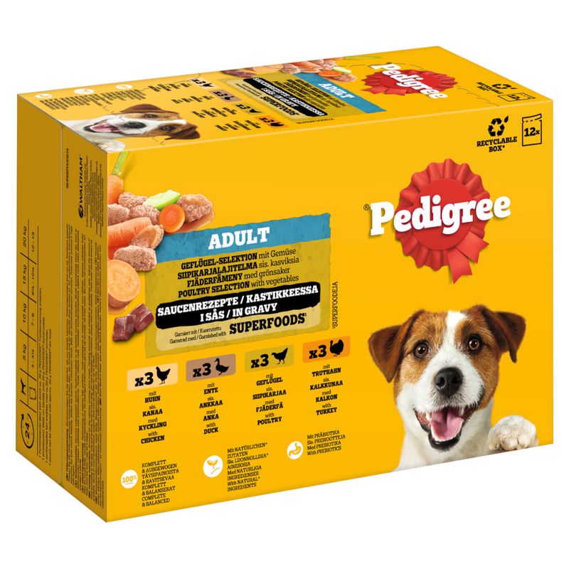 Pedigree Pouch in Gravy Multipack Mixed Selection (4 Varieties): 12 x 100g