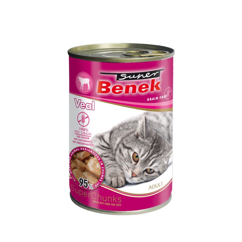 Super Benek grain-free chunks Saver Pack 20 x 415 g Veal in sauce