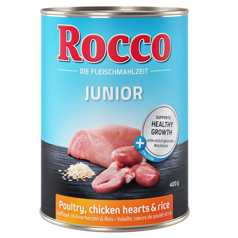 Rocco Junior 6 x 400g Turkey with Veal Hearts & Rice
