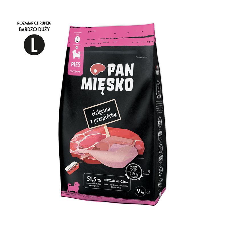 Pan Mięsko Large Puppy Veal with Quail 9kg
