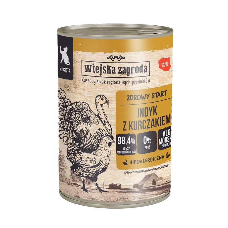 Wiejska Zagroda Cat 12 x 400g Chicken with Duck