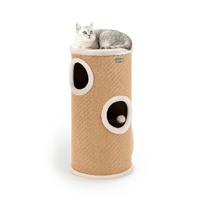 Lionto Scratching Barrel with Jute - Beige 50 x 36 x 36cm (H x L x W)