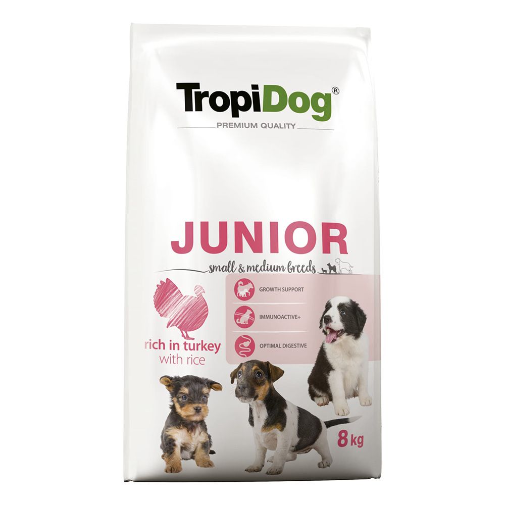 Tropidog Premium Junior Small & Medium Turkey & Rice 8kg