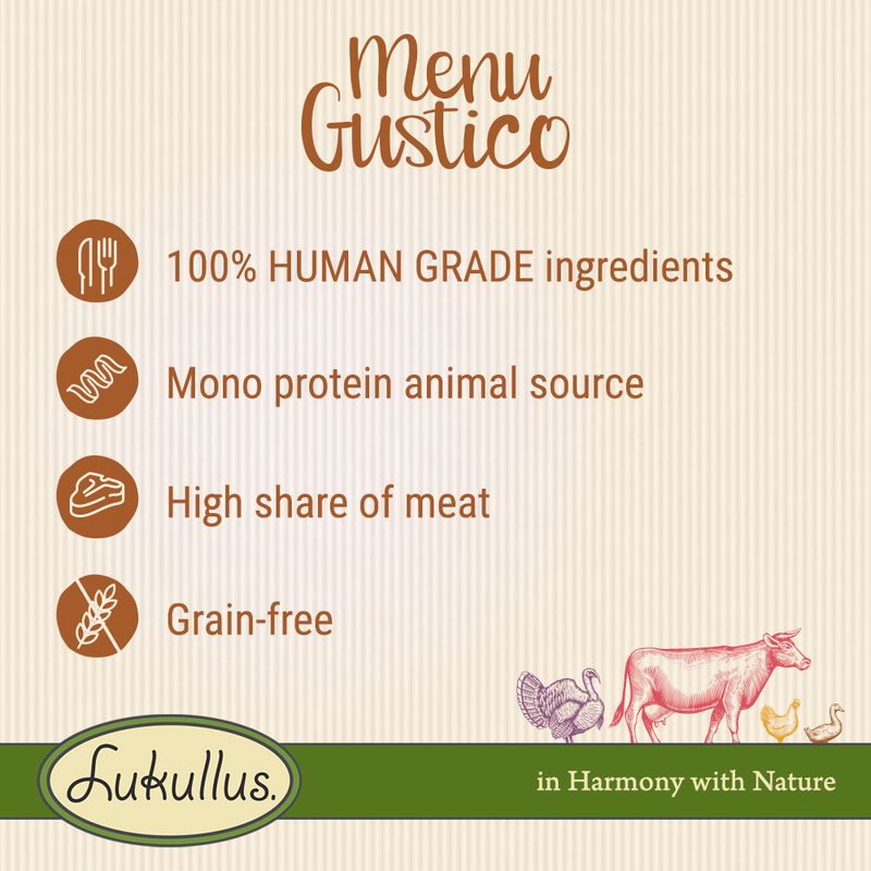 Lukullus Menu Gustico Beef – Grain-free 6 x 800g