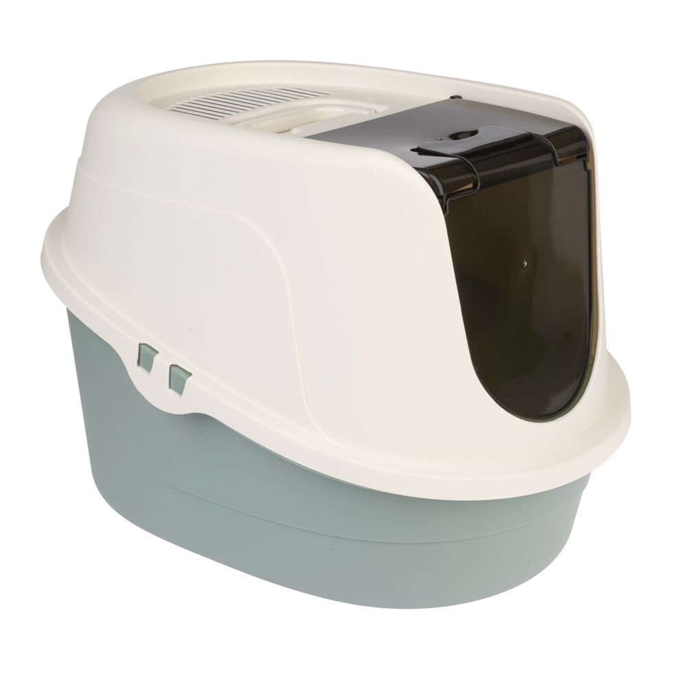 TIAKI Teala Covered Litter Box White/teal