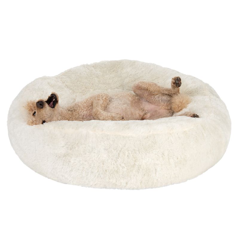 Fluffy Dog Bed Beige 65 x (H) 20cm