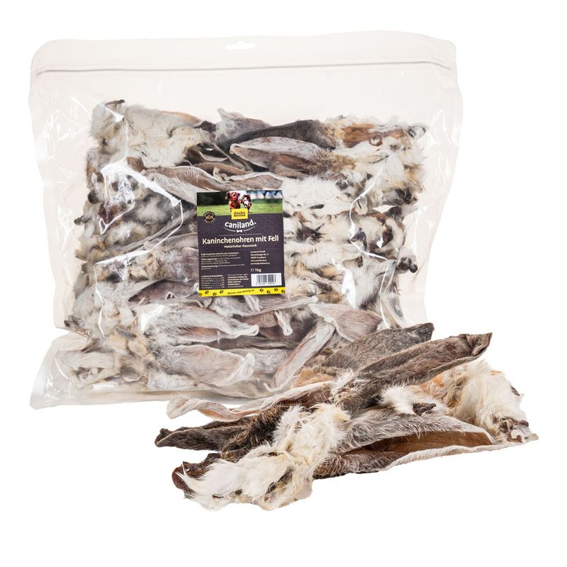 Caniland Rabbit Ears with Fur 1kg