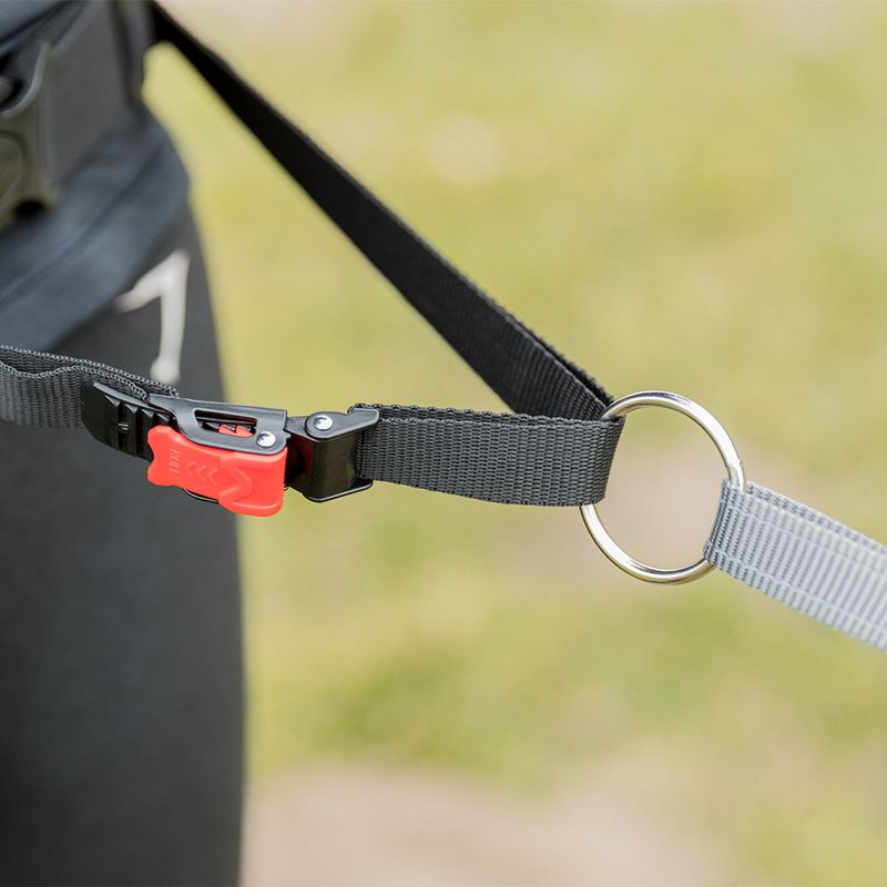 Trixie Jogging Belt with Leash - Grey/ Black Belt: 70 – 130 cm, Leash: 115 – 150 cm / 20mm