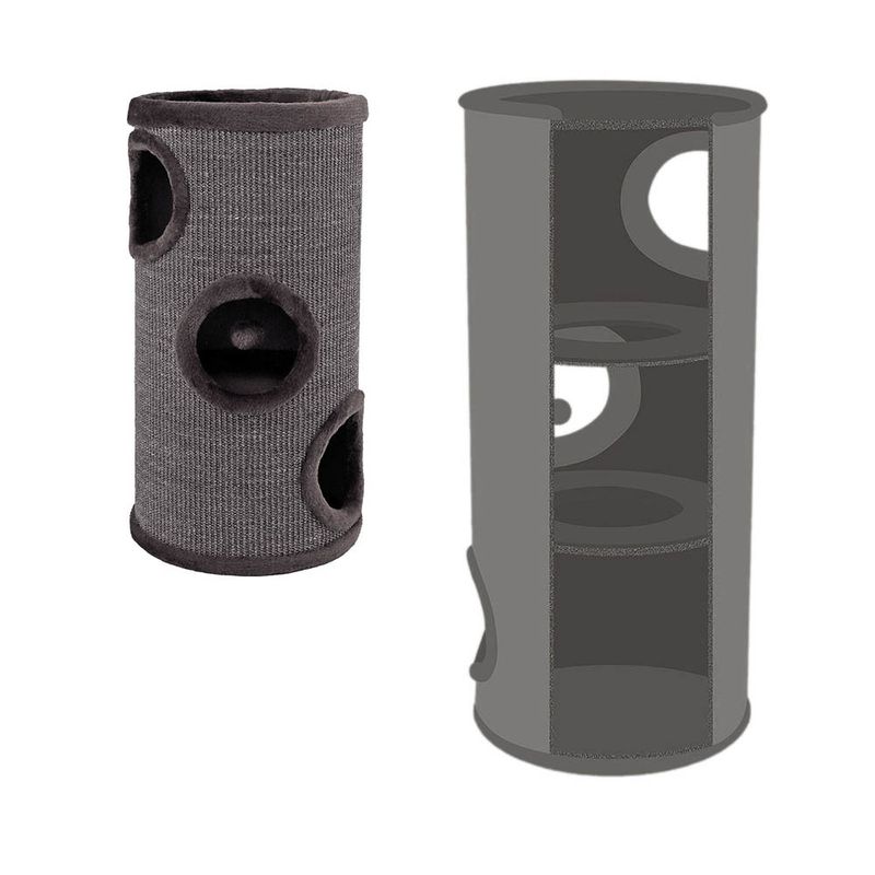 Lionto Scratching Barrel with Sisal - Grey 50 x 36 x 36cm (H x L x W)