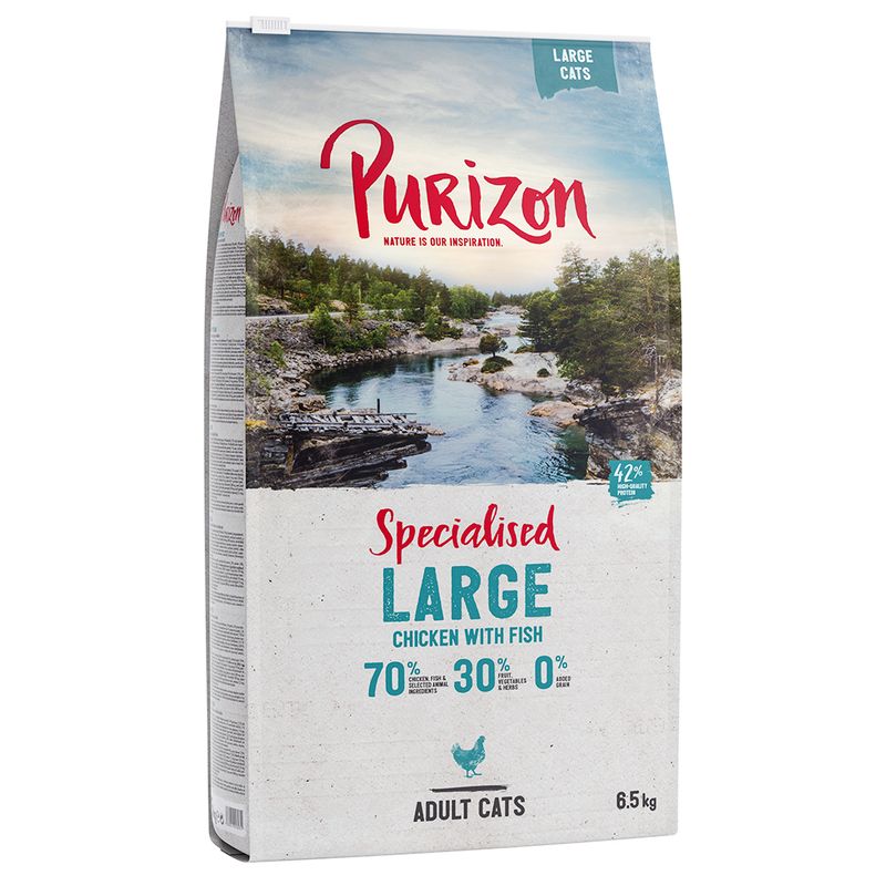 Purizon Adult Grain-Free Dry Cat Food Economy Pack Adult Chicken with Fish (2 x 6.5kg)
