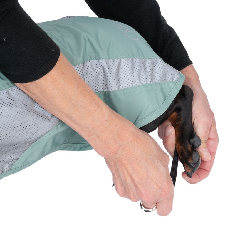 Nomad Tales Spirit Reflective Dog Raincoat - Mint approx. 35cm (Back Length)