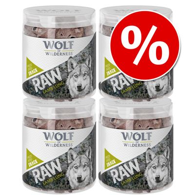 Wolf of Wilderness RAW Freeze-dried Snacks Saver Packs 4 Varieties: Lamb, Chicken, Beef, Duck (300g)