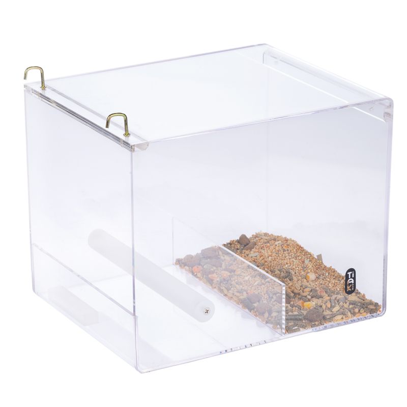 TIAKI No-Mess Acrylic Bird Feeder Size S: 13 x 14 x 13cm (L x W x H)