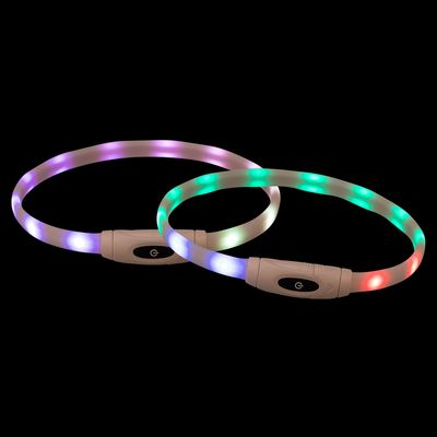 Trixie Flash Light Ring USB Silicone Size XS - XL: 65cm Neck Circumference, 16mm Wide
