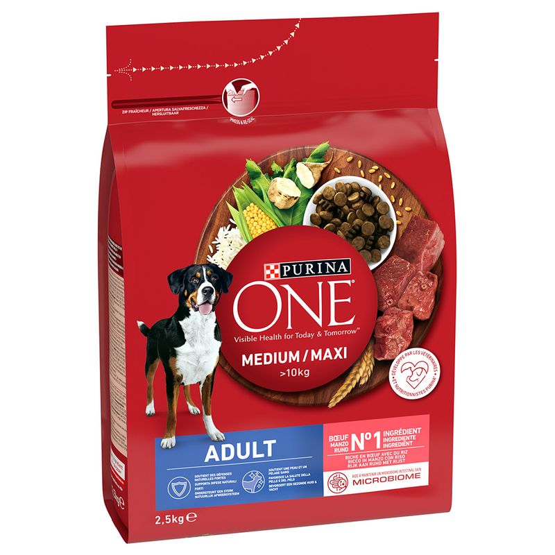 PURINA ONE Medium/Maxi Adult Beef & Rice 2.5kg